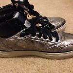 BRAND NEW DIESEL INVASION SILVER HI TOP SNEAKER  SZ:10.5