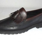 Cole Haan Men’s Size 10.5 M Black / Brown Leather Kiltie Tassel Lug Sole Loafer