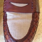 BRAGANO BY COLE HAAN BROWN WOVEN LEATHER PENNY LOAFERS MEN’S 10M