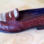 BRAGANO BY COLE HAAN BROWN WOVEN LEATHER PENNY LOAFERS MEN’S 10M