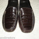 COLE HAAN  MEN SHOES SZ 10w BROWN LEATHER LOAFERS SLIP ONS
