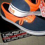 VANS SKATEBOARDING MENS ERA NEON ORANGE NAVY BLUE SHOES SIZE 13 NWT FREE SHIP NR