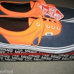 VANS SKATEBOARDING MENS ERA NEON ORANGE NAVY BLUE SHOES SIZE 13 NWT FREE SHIP NR