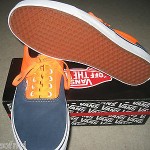 VANS SKATEBOARDING MENS ERA NEON ORANGE NAVY BLUE SHOES SIZE 13 NWT FREE SHIP NR