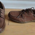 CLARKS Mens Brown Leather Boat Shoes Loafers Moccasins Sz 12M NEW!