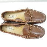 Mens 10 COLE HAAN Driving Moccasin Loafer Brown Leather Slip On Casual Shoes