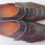 Men’s Cole Haan Nike Air brown leather velcro strap perforated sneakers sz 9.5M