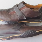 Men’s Cole Haan Nike Air brown leather velcro strap perforated sneakers sz 9.5M