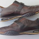 Men’s Cole Haan Nike Air brown leather velcro strap perforated sneakers sz 9.5M