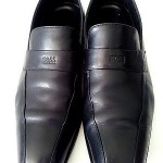 BOSS HUGO BOSS  Men’s black leather slip on loafers Shoe sz 11 $298 msrp Dress