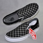 VANS Classic Slip On Canvas Black/Pewter Checkerboard New NWOB Mens 11.5