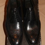 Brand New w Box Hugo Boss Black Wingtip Brogues Shoes for Men, Size US 13