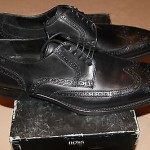 Brand New w Box Hugo Boss Black Wingtip Brogues Shoes for Men, Size US 13