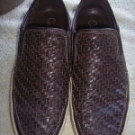 EXCELLENT MENS SZ 10 COLE HAAN WOVEN LEATHER LOAFERS SHOES NEW WITHOUT BOX BROWN