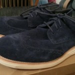 New Cole Haan Lunar Grand Wing Tip- Navy Suede mens size 12