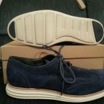 New Cole Haan Lunar Grand Wing Tip- Navy Suede mens size 12