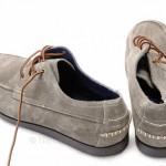 Cole Haan C10923 10.5 M Grey Suede Laced Apron Moccasin Loafer Shoe New GNJ429