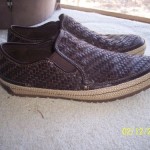 EXCELLENT MENS SZ 10 COLE HAAN WOVEN LEATHER LOAFERS SHOES NEW WITHOUT BOX BROWN