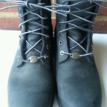 TIMBERLAND BOOTS MEN SIZE 5 WOMEN 7 ALL  BLACK WEATHERPROOF