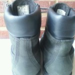 TIMBERLAND BOOTS MEN SIZE 5 WOMEN 7 ALL  BLACK WEATHERPROOF