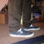 Vintage Vans Shoes Slip On Made In The Usa Size 10.5 Navy Blue Skate
