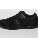 HUGO BOSS Akeen Mens Walking Athletic Shoe 11 Black Suede Solid Designer Sale