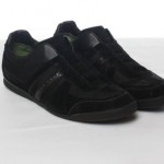 HUGO BOSS Akeen Mens Walking Athletic Shoe 11 Black Suede Solid Designer Sale