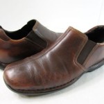 men’s COLE HAAN 9M brown leather split toe SLIP ON
