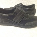 Cole Haan Mens Leather Suede Black Velcro Slip On Loafers Size 14