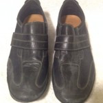 Cole Haan Mens Leather Suede Black Velcro Slip On Loafers Size 14