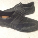 Cole Haan Mens Leather Suede Black Velcro Slip On Loafers Size 14