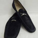 Hugo Boss Navy Blue Suede Buckle Bit Driving Moccasins Sz 8  