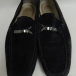 Hugo Boss Navy Blue Suede Buckle Bit Driving Moccasins Sz 8  