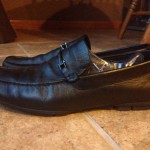 HUGO BOSS Soft Black Leather Driving Moccassins Loafers Slip on Silver Bit Shoes