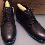NEW! Cole Haan Lunargrand Leather Chukka Men’s 7.5 W (wide) C11721 Black/Teal