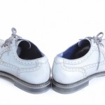 Cole Haan C11142 Cooper Square 10.5 silver reflective Wingtip Oxford shoe GRE322