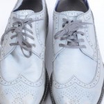 Cole Haan C11142 Cooper Square 10.5 silver reflective Wingtip Oxford shoe GRE322