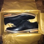 Mens COLE HAAN Cooper Square Wingtip Oxfords Shoes Black Leather C11692 [10.5]