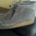 Clarks Mens Ankle Boots Wallabee Oxford Suede Leather Crepe Grey 30259