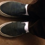 Vintage Vans Shoes Slip On Made In The Usa Size 10.5 Navy Blue Skate