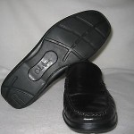 Mens COLE HAAN Nike Air Black Leather Loafers Slip On Shoes 9.5