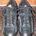 MENS HUGO BOSS ORANGE LABEL BLACK & PEWTER LEATHER LACE-UP CASUAL SHOE 41/8 M
