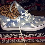 VANS Authentic Hi Washed Denim Blue Stars Women Size 11, Men Size 9.5 NEW IN BOX