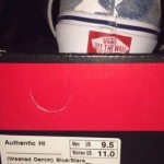VANS Authentic Hi Washed Denim Blue Stars Women Size 11, Men Size 9.5 NEW IN BOX