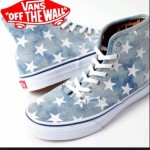 VANS Authentic Hi Washed Denim Blue Stars Women Size 11, Men Size 9.5 NEW IN BOX