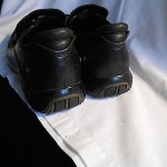 MEN’S COLE HAAN BLACK LEATHER NIKE AIR SLIP-ONS SIZE 8 1/2