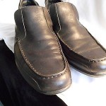 MEN’S COLE HAAN BLACK LEATHER NIKE AIR SLIP-ONS SIZE 8 1/2