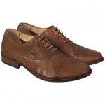 Diesel Mens Chrom Brown Leather Casual Dress Lace Up Oxfords Shoes 10.5