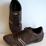 Men’s Diesel ‘Solar’ Chocolate Brown Leather Fashion Sneakers, Size 10.5