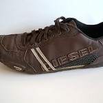 Men’s Diesel ‘Solar’ Chocolate Brown Leather Fashion Sneakers, Size 10.5